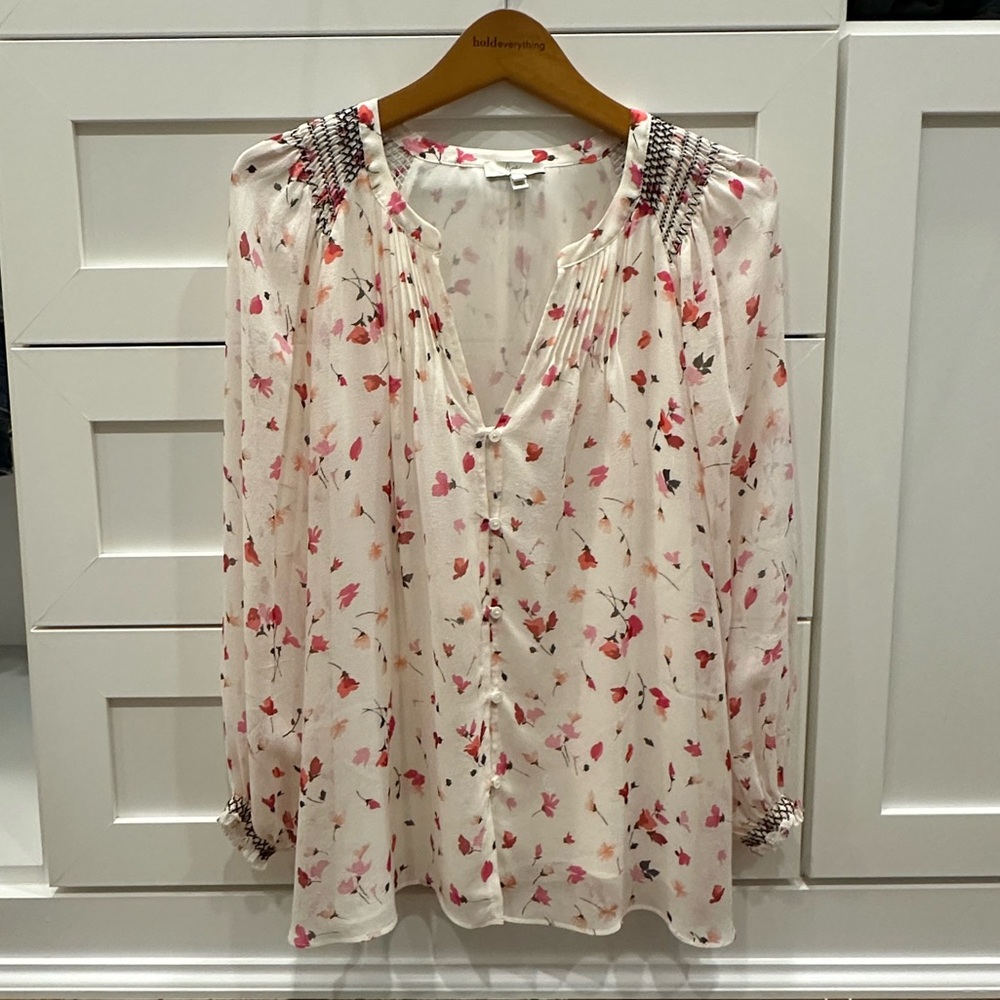 Joie Women’s Silk Blouse with Floral Print, Size XS